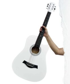 Đàn guitar dáng khuyết Woim màu trắng