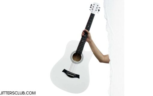 Đàn guitar dáng khuyết Woim màu trắng